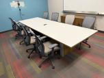 HON 12' Conference Table, White Laminate with Oak Trim - ITEM #:195112 - Img 1 of 3