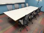 HON 12' Conference Table, White Laminate with Oak Trim - ITEM #:195112 - Img 3 of 3