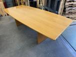 96-inch Boat-Shaped Conference Table with Oak Veneer Finish - ITEM #:195114 - Img 1 of 5