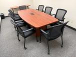 8' Boat-Shaped Conference Table with Power/Data Module, Cherry Finish - ITEM #:195115 - Img 1 of 6