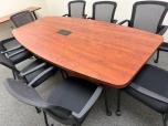 8' Boat-Shaped Conference Table with Power/Data Module, Cherry Finish - ITEM #:195115 - Img 2 of 6