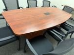 8' Boat-Shaped Conference Table with Power/Data Module, Cherry Finish - ITEM #:195115 - Img 3 of 6