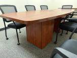 8' Boat-Shaped Conference Table with Power/Data Module, Cherry Finish - ITEM #:195115 - Img 4 of 6
