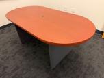 6' Racetrack Conference Table, Orange Woodgrain & Grey - ITEM #:195117 - Img 1 of 5