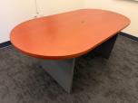 6' Racetrack Conference Table, Orange Woodgrain & Grey - ITEM #:195117 - Img 2 of 5