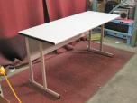 Used Training table with grey laminate and steel frame 