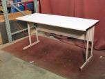Training table with grey laminate and steel frame - ITEM #:200028 - Thumbnail image 2 of 3
