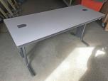 Training table with grey speckled laminate finish and grey legs - ITEM #:200056 - Thumbnail image 2 of 2