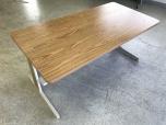 Small training table with medium oak laminate finish and putty color frame - ITEM #:200059 - Thumbnail image 2 of 2