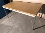 Used Training table - oak laminate - putty finish - chrome leg 