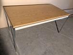 Training table - oak laminate - putty finish - chrome leg - ITEM #:200081 - Thumbnail image 2 of 4
