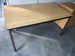 Used Adjustable height table with oak finish 