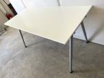Adjustable height table with white laminate top - silver legs - ITEM #:200089 - Img 2 of 2