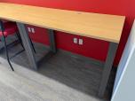 Used Tall Maple Tables With Grey Metal Base - ITEM #:200094 - Img 2 of 5