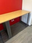 Used Tall Maple Tables With Grey Metal Base - ITEM #:200094 - Img 3 of 5