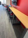 Used Tall Maple Tables With Grey Metal Base - ITEM #:200094 - Img 4 of 5