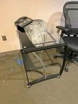 Used Mobile Glass Table With Black And Chrome Frame - ITEM #:200095 - Thumbnail image 2 of 2