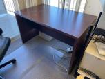 Used Desk Table With Mahogany Laminate Finish - ITEM #:200099 - Img 1 of 2