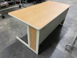 Used Table - Oak Laminate - Putty Metal Frame - ITEM #:200108 - Img 3 of 4