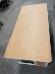 Used Table - Oak Laminate - Putty Metal Frame - ITEM #:200108 - Img 4 of 4