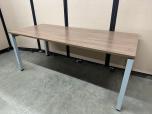 Used Table - Walnut Laminate - Silver Colored Legs - ITEM #:200110 - Img 1 of 3