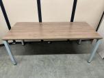 Used Table - Walnut Laminate - Silver Colored Legs - ITEM #:200110 - Img 3 of 3