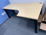 Used Table Desks - Porkchop Shape - Maple Laminate - ITEM #:200111 - Img 2 of 3