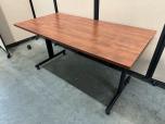 Cherry Laminate Training Table with Black T-Legs, 60x30 - ITEM #:200124 - Img 1 of 3