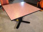 Square folding table with stone texture laminate and black frame - ITEM #:205007 - Thumbnail image 1 of 4
