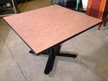 Square folding table with stone texture laminate and black frame - ITEM #:205007 - Thumbnail image 2 of 4