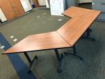 Trapeziodal folding tables with cherry laminate finish - ITEM #:205016 - Thumbnail image 2 of 7