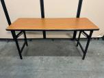 Folding Training Table, Woodgrain Laminate Top, Black Metal Frame - ITEM #:205032 - Img 1 of 4