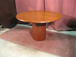 48" Round Conference Table with Cylinder Base - Cherry - ITEM #:210014 - Img 2 of 2