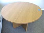 48" Round Conference Table with Medium Oak Laminate Finish - ITEM #:210016 - Img 2 of 2