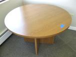 Round table with medium oak laminate finish - ITEM #:210016 - Thumbnail image 1 of 2