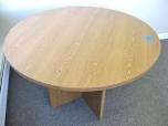 Round table with medium oak laminate finish - ITEM #:210016 - Thumbnail image 2 of 2
