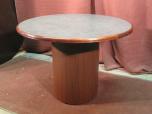 42" Round Table with Cylinder Base | Grey Laminate / Cherry Trim - ITEM #:210018 - Img 1 of 4