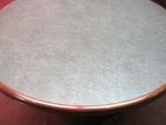 Round table speckled grey laminate finish and cherry colored trim - ITEM #:210018 - Thumbnail image 3 of 4