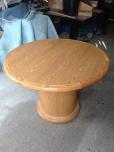 42" Round Pedestal Table with Oak Laminate Finish - ITEM #:210019 - Img 1 of 2