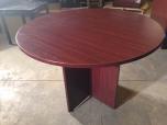 42" Round Conference Table with Cross Base, Mahogany - ITEM #:210027 - Img 2 of 2