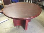 Round table with mahogany finish and veneer trimwork - ITEM #:210029 - Thumbnail image 1 of 2