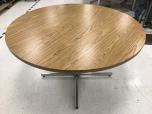 Round table with medium oak laminate finish and chrome base - ITEM #:210031 - Thumbnail image 2 of 2