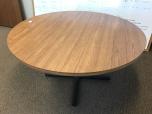 53.5" Round Table with Medium Oak Laminate Top and Black Base - ITEM #:210036 - Img 1 of 2