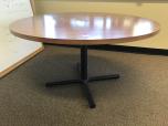 53.5" Round Table with Medium Oak Laminate Top and Black Base - ITEM #:210036 - Img 2 of 2