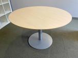 Used Round Table 46.5" Diameter - Maple Laminate Top, Silver Base - ITEM #:210053 - Img 1 of 2