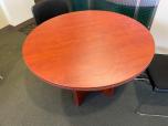 Used Round Table With Cherry Laminate Finish - Reeded Edge - ITEM #:210055 - Thumbnail image 1 of 5