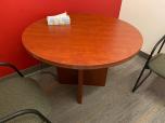 Used Round Table With Cherry Laminate Finish - Reeded Edge - ITEM #:210055 - Thumbnail image 3 of 5
