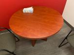 Used Round Table With Cherry Laminate Finish - Reeded Edge - ITEM #:210055 - Thumbnail image 4 of 5