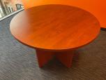 Used Round Table With Cherry Laminate Finish - ITEM #:210059 - Img 1 of 2