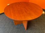 Used Round Table With Cherry Laminate Finish - ITEM #:210059 - Img 2 of 2